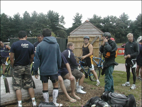 sitting around on bikes