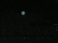 Orb in the auditorium, probably caused by moisture