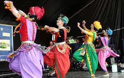 Performers at the Brick Lane Festival