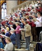 Gloucester Choral Society in rehearsal