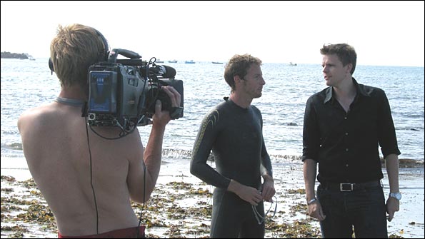 Jake and Jenson on the Guernsey shore