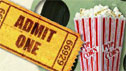 Movie ticket and popcorn