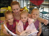 Family reading together