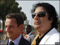 Preşedintele francez s-a întâlnit recent în Libia cu Moamer el Gaddafi