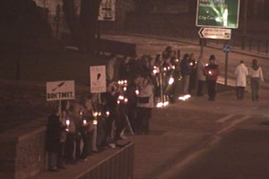 Evelyn joins a peace vigil