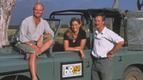 Big Cat Diary 2002 Simon King, Saba Douglas-Hamilton and Jonathan Scott in a Big Cat vehicle
