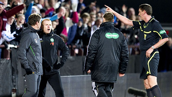 Steven McLean and Craig Thomson are used to the pressures of refereeing - they were involved in sending Celtic boss Neil Lennon to the stand at Tynecastle last November. Photo: SNS