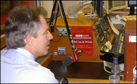 Tony Blair in radio studio