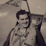 Ted Brister by his Spitfire, January 1944, "On Operations"