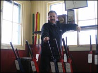 Neville Whale in the signal box