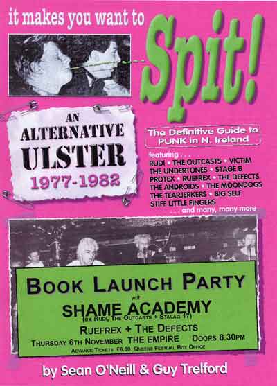 Flyer for SPIT - The Definitive Guide to Punk in NI
