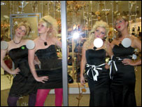 Live mannequins at Beatties store in Northampton