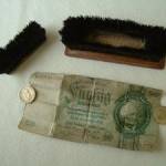 Shoe brushes belonged to Jack Gibson and were part of an escape equipment pack.