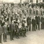 ARPs Passing Out Parade at end of war in 1945 in Gowerton, Swansea.