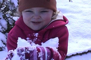 Megan and Sophie love playing in the snow