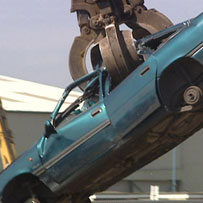 A car being scrapped