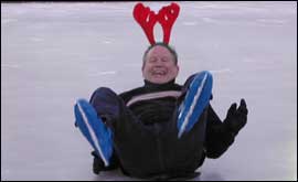 One man enjoying the ice!