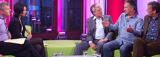 Adrian, Christine, Lionel Blair, Stephen Fry and Mark Carwardine