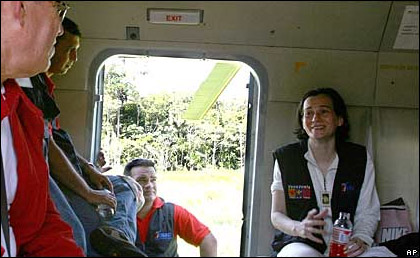 Clara Rojas, al momento de ser liberada