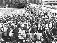 Queues outside the 1971 Gillette Cup semi final