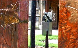 Picture: Sculpture seen through art on the railings