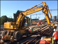 Laying track at Ebbsfleet
