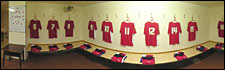 The home dressing room at the County Ground....