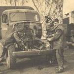 Working on an army truck