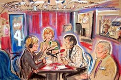 Image: (L-R) Martha Kearney, Christina Lamb, Baroness Scotland, Professor Grenville Lucas