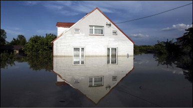 A flooded house in Poland. Reuters