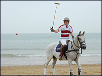 Playing Beach Polo