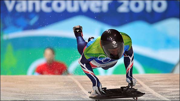 Kristan Bromley in action at the Winter Olympics