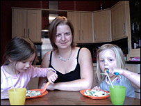 Clare with her children