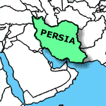 Map showing the location of ancient Persia, corresponding to modern-day Iran