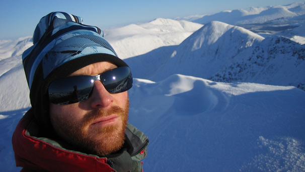 Climber in snowscape