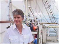 Captain Barbara on board the 'Tenacious'