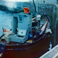 In Port Patrick Harbour - From the Royal Navy HMS Caroline - this boat followed the team on their crossing