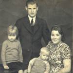 Fred and Olive Williams with children Olive and Frank. Middlesbrough about 1942