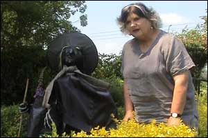 Ruth Lewer in the garden