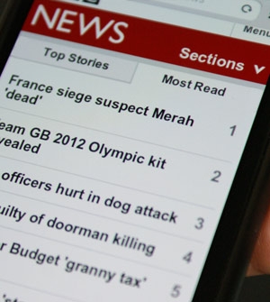 Screenshot of most read stories section