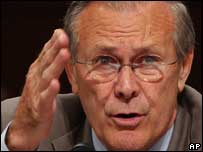 O secretário de Defesa dos Estados Unidos, Donald Rumsfeld