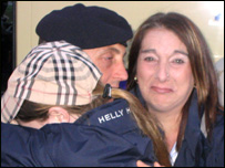 Susan Ball welcomes her husband home