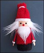 Stella Buckley's Santa made from a plastic bottle