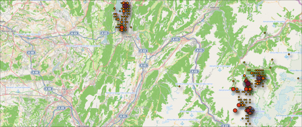 Map of Rory Cellan Jones' movements whilst skiing based on iPhone data