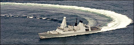 HMS Daring during sea trials