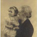 Margaret's mother, holding her grand-daughter, Alison, who is now The Countess of Rosse