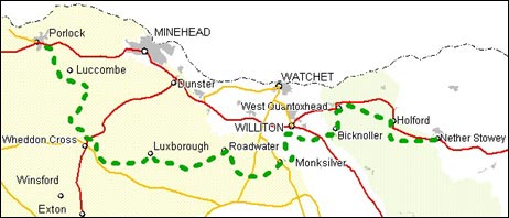 Map of the Coleridge Way (Somerset County Council)