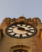 Liver Building clock viewed from below