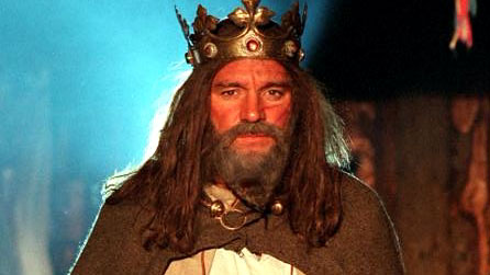 Image of an actor playing King Arthur in a 2002 BBC documentary