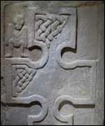 The devil carving on the back of the Drosten stone